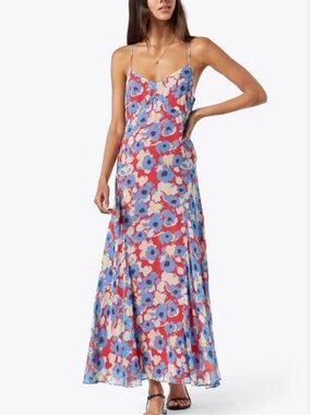 Joie Markus Floral Print Silk Maxi Dress